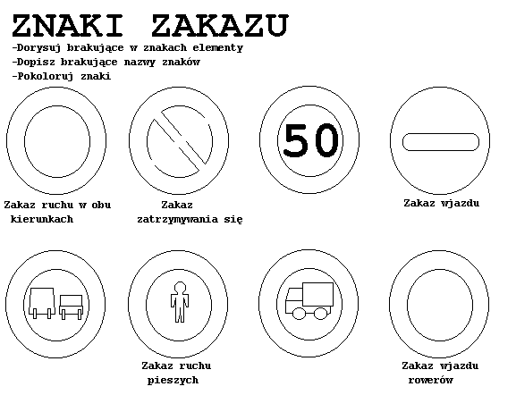 Znaki drogowe, bezpieczeństwo na drodze - ZN_ZAK1.BMP