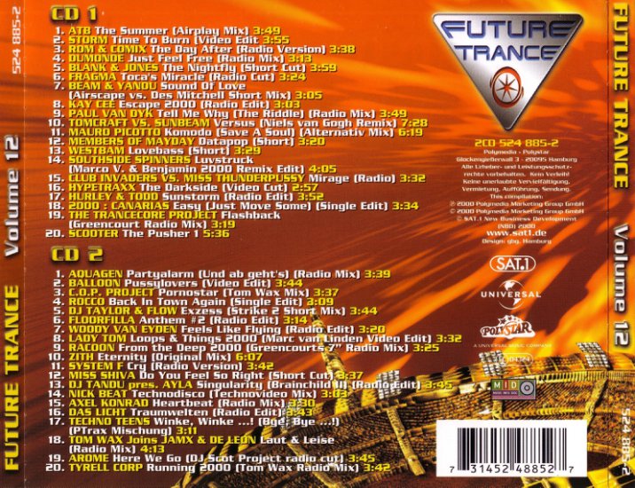 Future Trance Vol. 12 2000 - Future Trance Vol. 12 2000 Cd Back.jpg