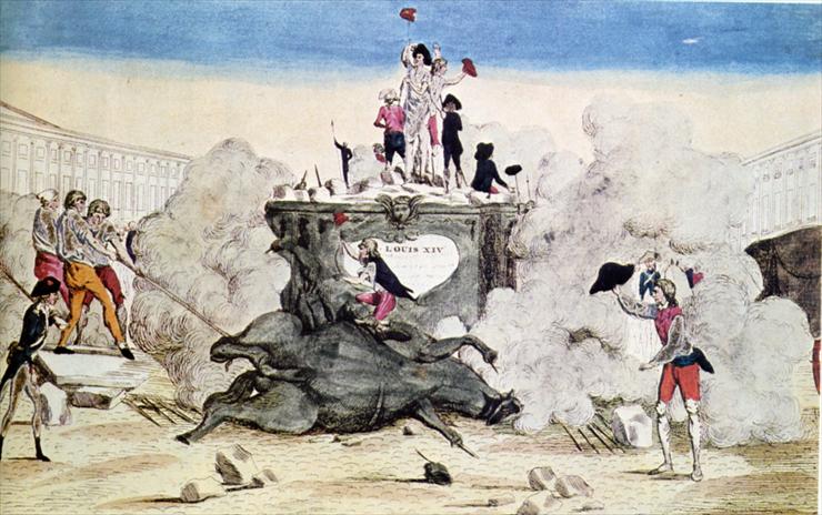 Iconographie De L... - 1792 08 10 Le plus grand des despote renverse pa...siens renversent la statue de Louis XIV Estampes.jpg
