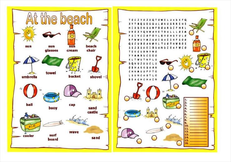 Picture Worksheets - At the beach.jpg