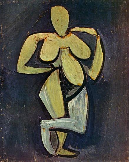 Afryka - 1908 Picasso Femme nue debout tournee vers la droite. Spring 1908.jpg