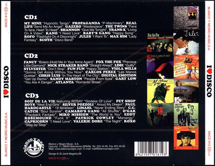 VA - I Love Disco Vol.1 CD1 1998  cover - Various - I Love Disco Vol.1 - Back.jpg