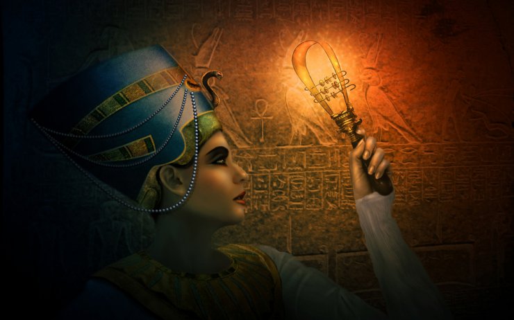 GALERIA - Egypt-Pyramid-Nefertiti-queen-sistrum-art-torch-wallpaper.jpg