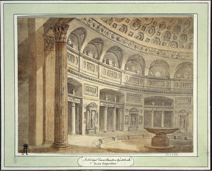 C - Clerisseau Charles-Louis - Interior of the Sepulchral Hall - OR-2403.jpg