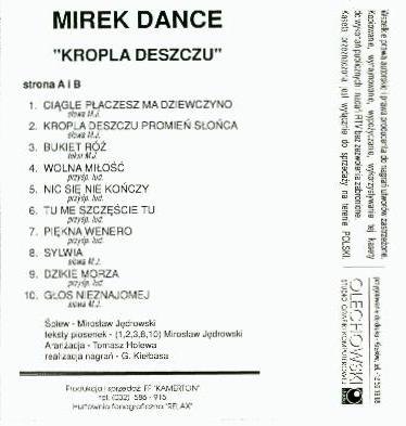 Mirek Dance-Kropla Deszczu - MIREK DANCE - Kropla deszczu-back.JPG