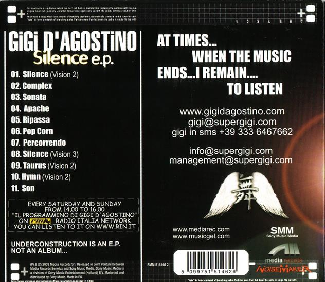 2003 - Gigi DAgos... - Gigi DAgostino - Silence Ep Undercontruction 1 Vinyl Back.jpg
