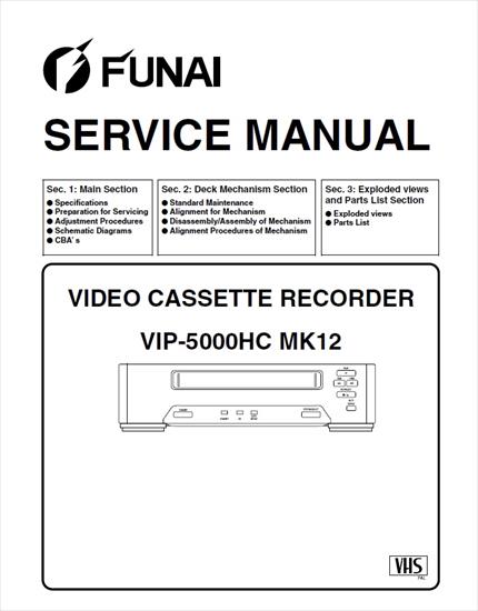 ZZZ Okładki - Funai - VCR - VIP-5000HC MK12 - Service Manual.jpg