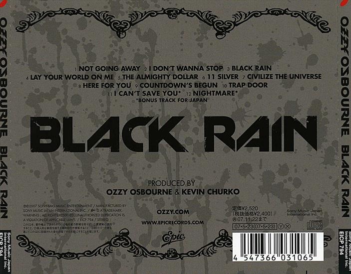 Ozzy Osbourne - 2007  Black Rain - Album  Ozzy Osbourne - Black Rain Japan back.jpg