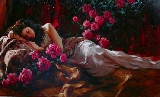  Zjawiska, animacje - sensi-romantic-woman-beautifuls-CZERWONE-woman-Pa...-Painted-Pictures-flowers-Kobiety-malarstwo_large.jpg